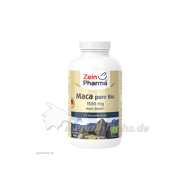 Maca pure Bio 1500 mg - 365 Tabletten ZeinPharma, 365 ST  – PZN 13348578