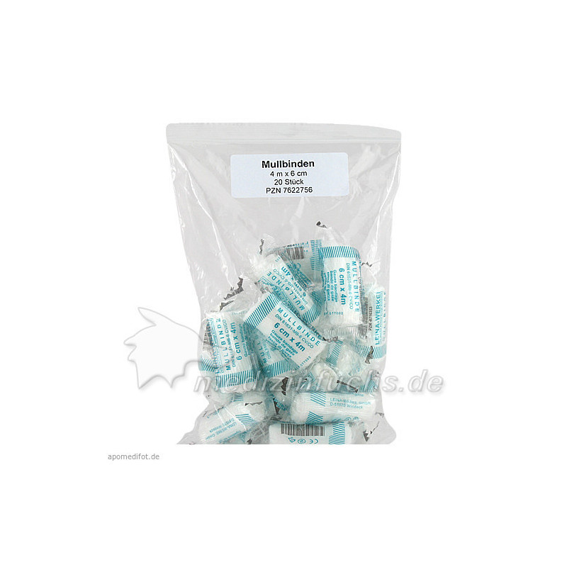 Mullbinden 4mx6cm, 20 ST – PZN 7622756