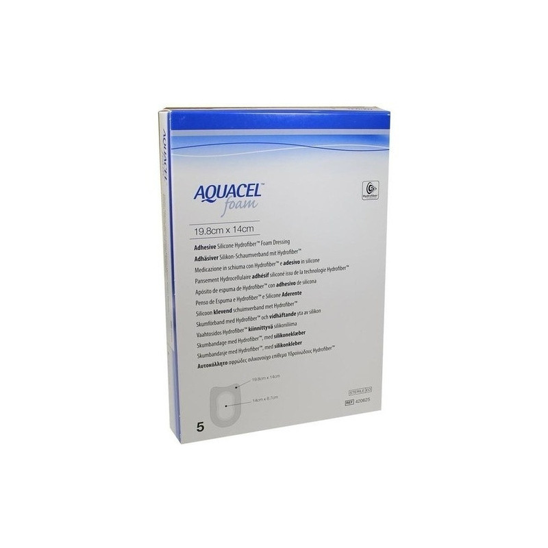 AQUACEL Foam adhäsiv Ferse 19.8x14cm, 5 ST – PZN 9060475
