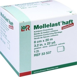 Mollelast haft latexfrei weiß 8cm x 20m gedehnt, 1 ST  – PZN 9886175