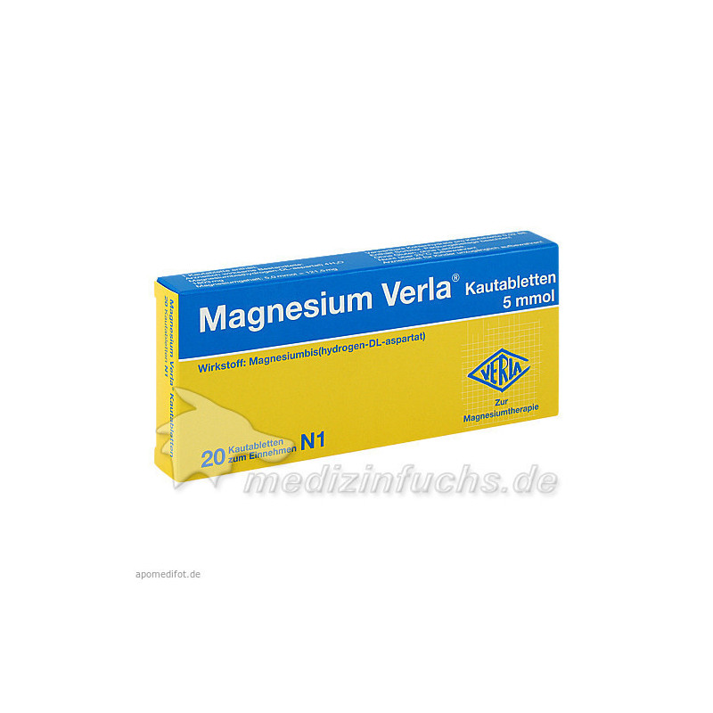 MAGNESIUM VERLA Kautabletten, 20 ST  – PZN 4907464