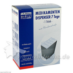 MEDIKAMENTENDISPENSER 7 Tage weiß transp m Blinden, 1 ST – PZN 4523723