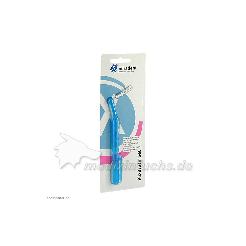 Miradent Pic-Brush Set transp.blau 1Halt+1B, 1 ST – PZN 2171935
