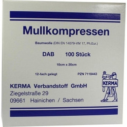 MULLKOMPRESSEN 12FACH GELEGT UNSTERIL 10x20CM, 100 ST – PZN 7118443