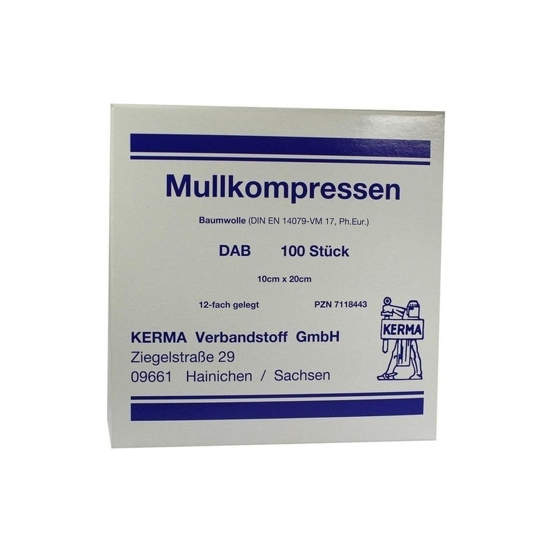 MULLKOMPRESSEN 12FACH GELEGT UNSTERIL 10x20CM, 100 ST – PZN 7118443