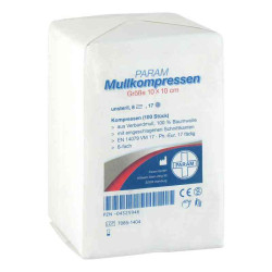 Mullkompressen 10x10 cm 8-fach unsteril (100 stk) – PZN 4525946