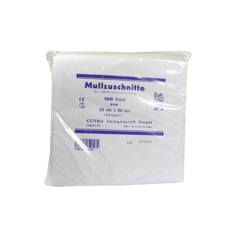 MULLZUSCHNITTE 20X20CM UNSTERIL, 100 ST – PZN 4422502