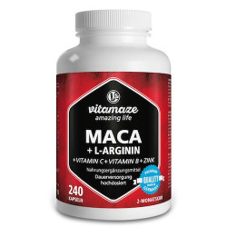 Maca hochdosiert + L-Arginin Vitamaze, 240 ST  – PZN 12580540