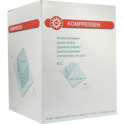 MULLKOMPRESSEN 10x10CM 32F STERIL, 8X5 ST – PZN 32974