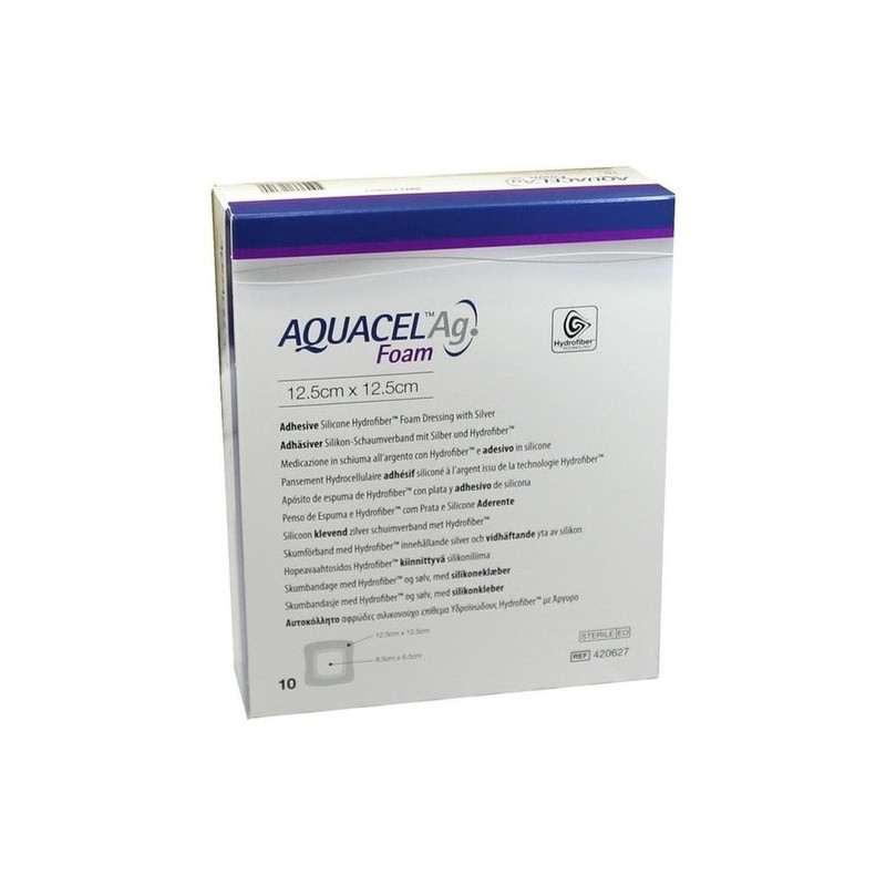 AQUACEL Ag Foam adhäsiv 12.5x12.5cm, 10 ST – PZN 9060239