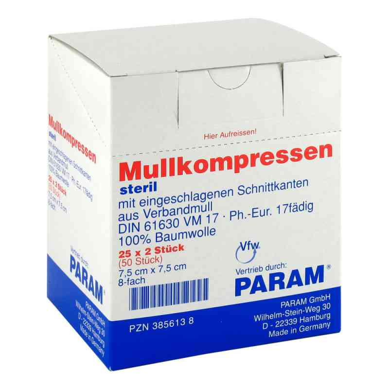 Mullkompressen 7,5x7,5 cm 8-fach steril (25X2 stk) – PZN 3856138