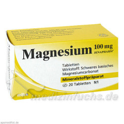 Magnesium 100mg Jenapharm Tabletten, 20 ST – PZN 7798811