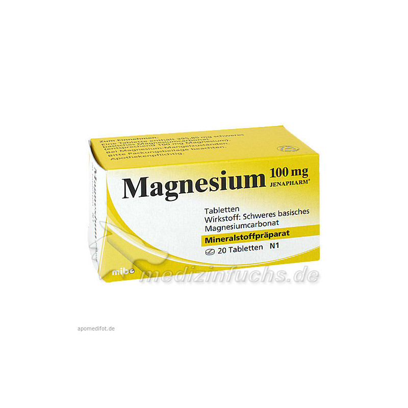 Magnesium 100mg Jenapharm Tabletten, 20 ST – PZN 7798811