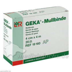 Mullbinde Geka 4cmx4m lose, 20 ST – PZN 1568501