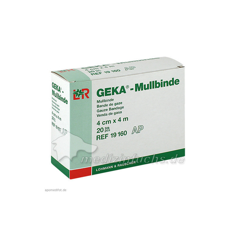 Mullbinde Geka 4cmx4m lose, 20 ST – PZN 1568501