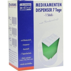 MEDIKAMENTENDISPENSER 7 Tage grün transp m Blinden, 1 ST – PZN 4523746