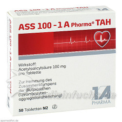 ASS 100 - 1 A Pharma TAH, 50 ST – PZN 6312060