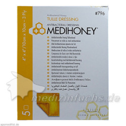 MEDIHONEY ANTIBAKTERIELLER TÜLLVERBAND 10X10CM, 5 ST – PZN 7299456