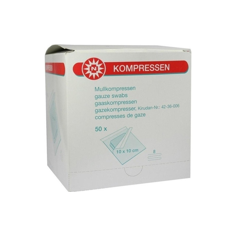 MULLKOMPRESSEN 10x10CM 8F STERIL, 50X2 ST – PZN 7385747