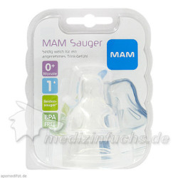 MAM Sauger Gr. 1 0+ Monate Silikon, 2 ST – PZN 5463265