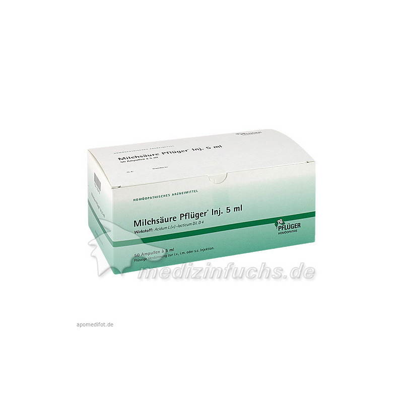 Milchsäure Pflüger Injektionslösung 5ml, 50 ST – PZN 1222412