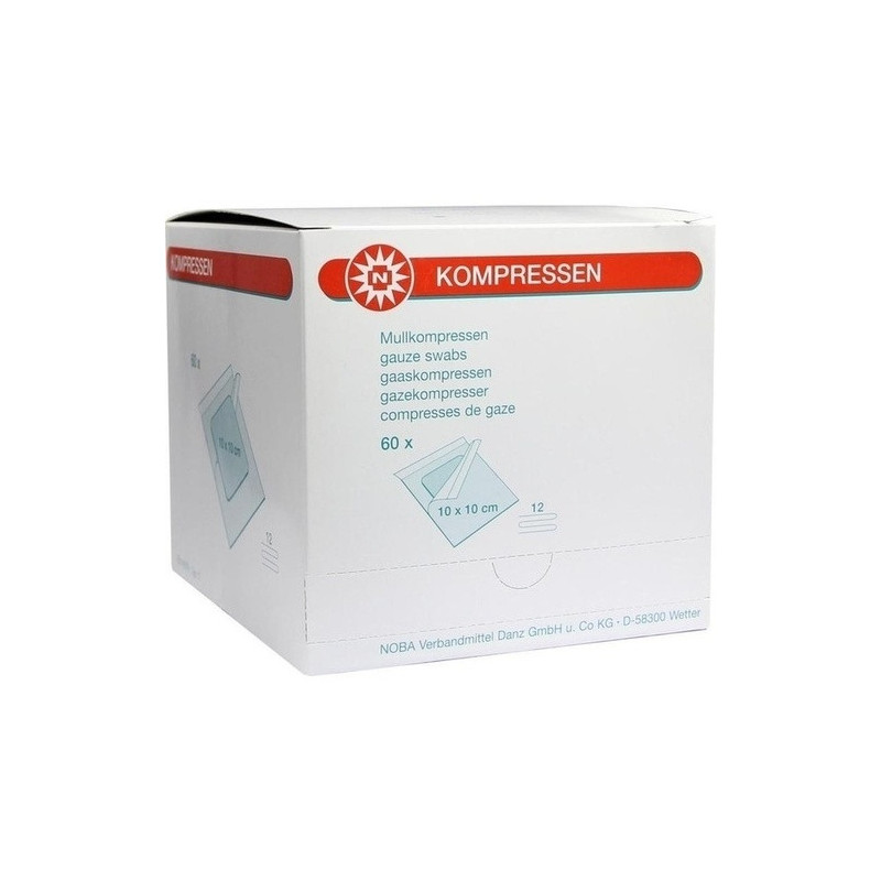 MULLKOMPRESSEN 10x10CM 12F STERIL, 60 ST – PZN 7385842