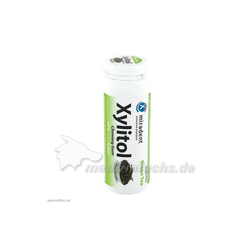 miradent Xylitol Chewing Gum Green Tea, 30 ST – PZN 462806