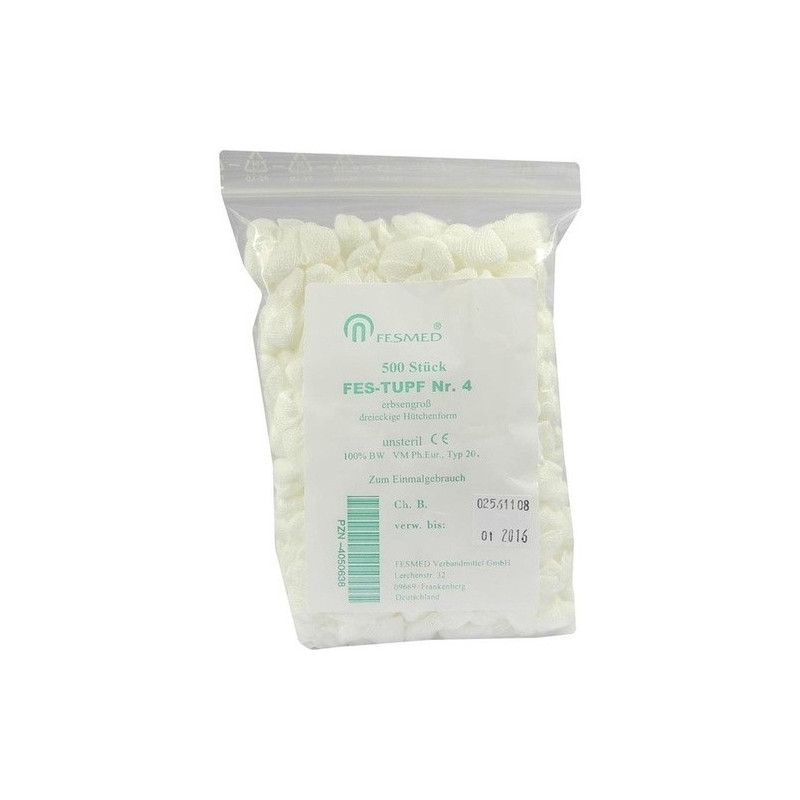 MULLTUPFER FES-TUPF NR.4 UNSTERIL 2LAGE 4X4CM, 500 ST – PZN 4050638