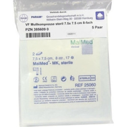 MULLKOMPRESSEN STERIL 7.5X7.5 8F, 5X2 ST – PZN 3856090