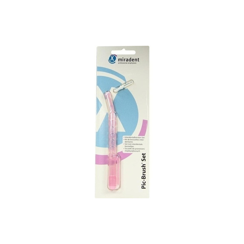 Miradent Pic-Brush Set transp.pink 1Halt+1B, 1 ST – PZN 2172254