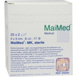 Mullkompressen 5x5 8-fach steril, 25X2 ST – PZN 8888858