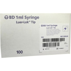 BD Plastipak Luer Lok 3teil. Spritze, 100X1 ML – PZN 1319181