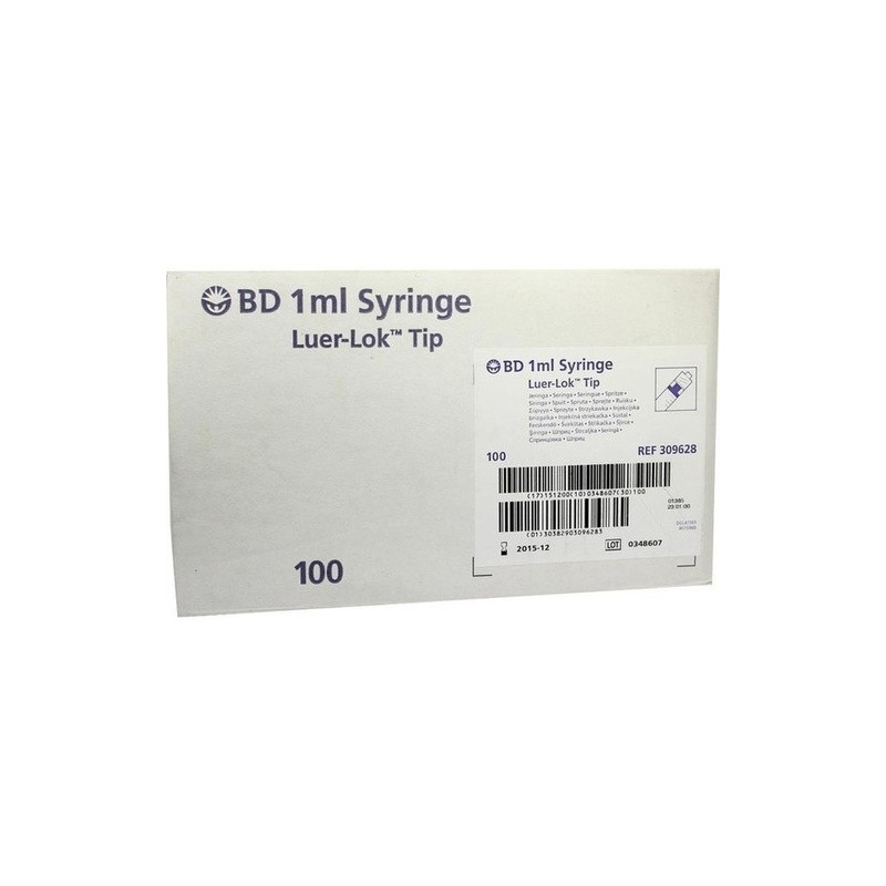 BD Plastipak Luer Lok 3teil. Spritze, 100X1 ML – PZN 1319181