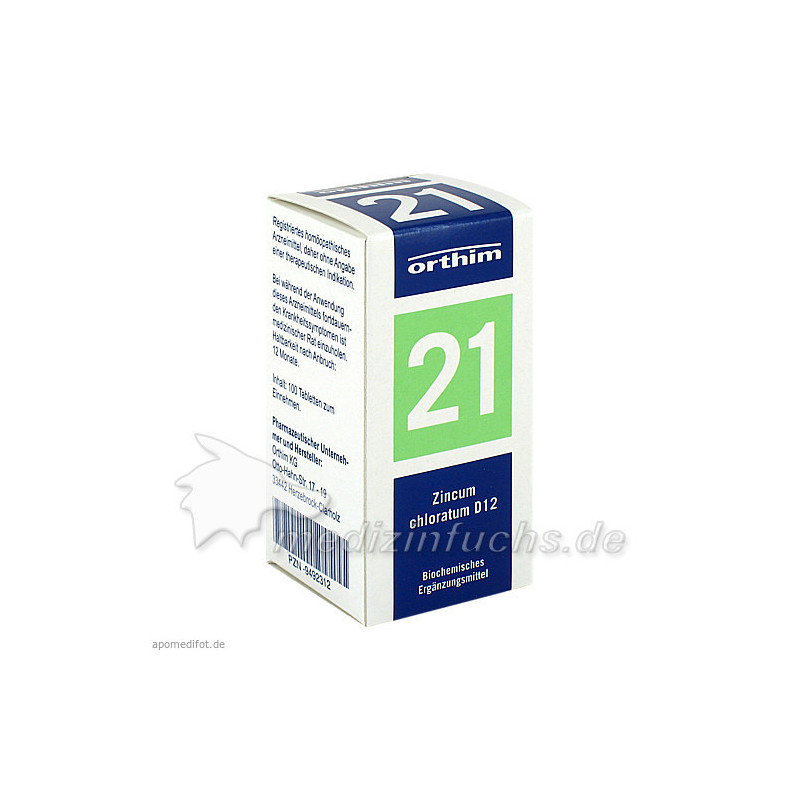 Biochemie Orthim Nr. 21 Zincum chloratum D12, 100 ST – PZN 9492312