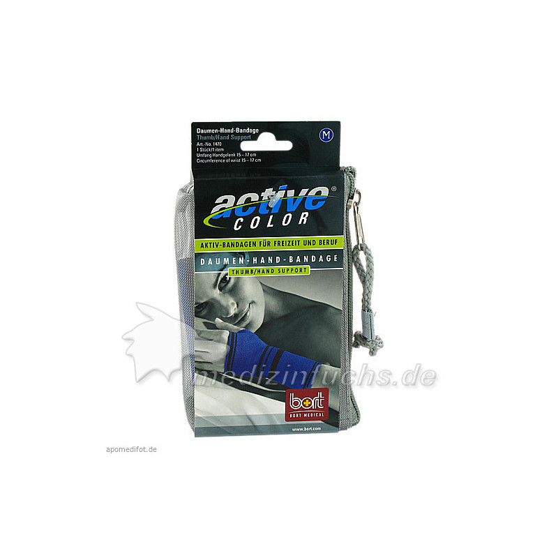 BORT ActiveColor Daumen-Hand-Bandage blau medium, 1 ST – PZN 5873520