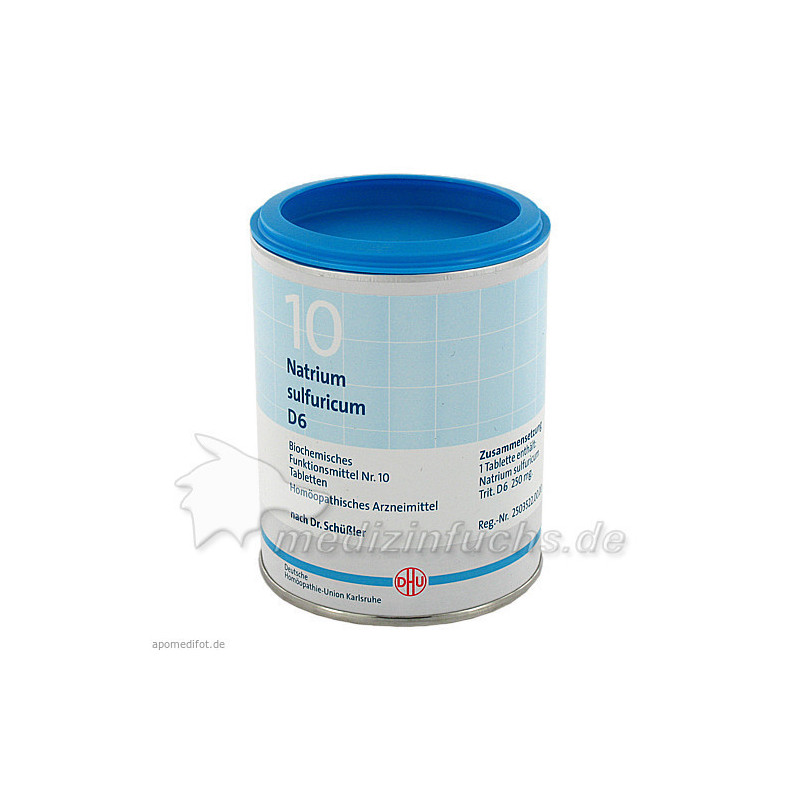 BIOCHEMIE DHU 10 NATRIUM SULFURICUM D 6, 1000 ST – PZN 274660