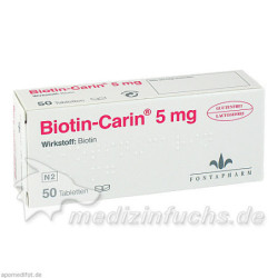 Biotin Carin 5mg Lactose-Glutenfrei, 50 ST – PZN 3063047