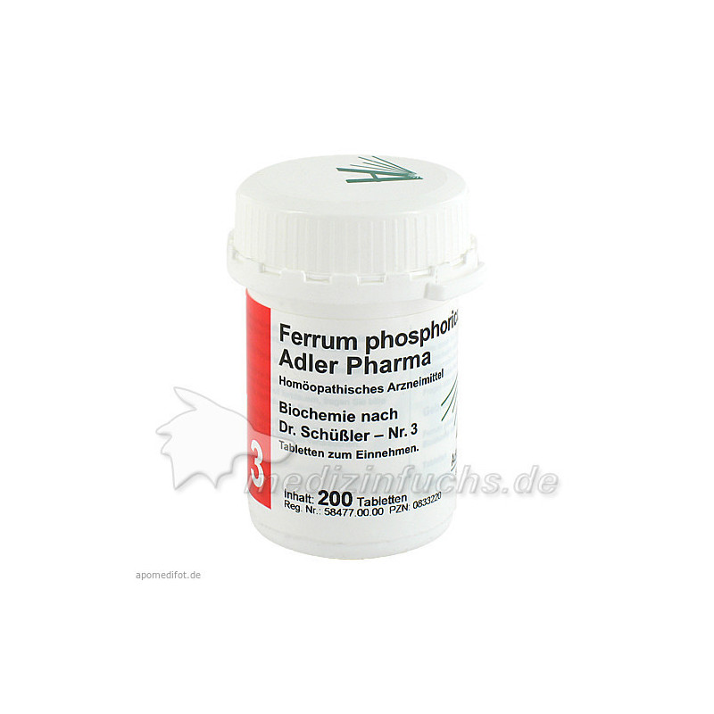 Biochemie Adler 3 Ferrum Phosphoricum D12 Adler Ph, 200 ST – PZN 833220