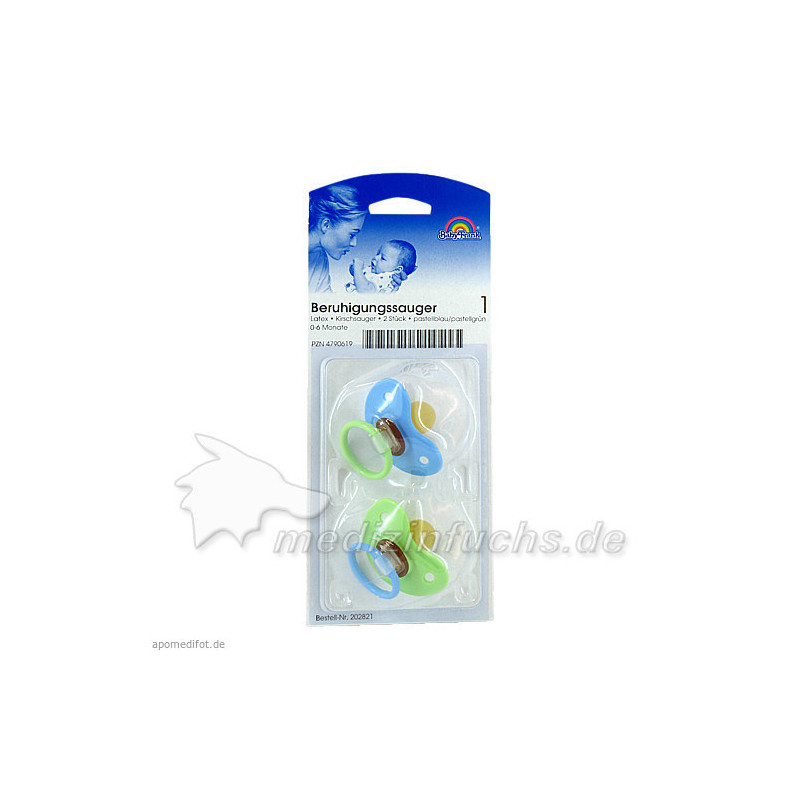 Beruhigungssauger Kirsch Latex 0-6M pastell/bl/gr, 2 ST – PZN 4790619