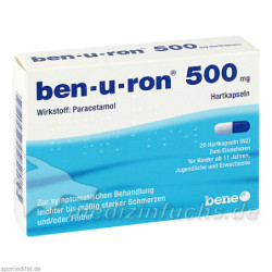 ben-u-ron 500mg Kapseln, 20 ST – PZN 2710740