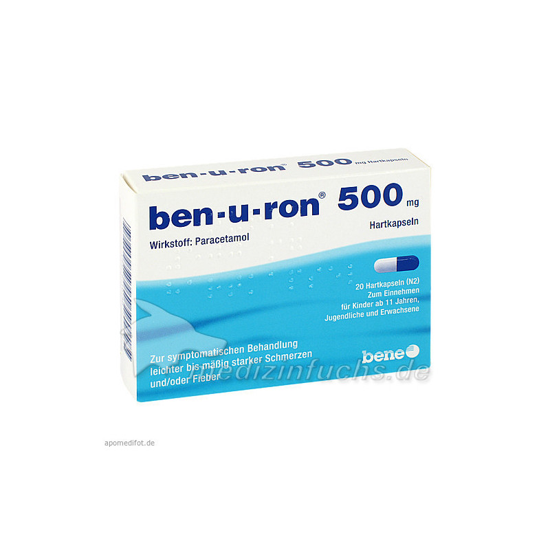 ben-u-ron 500mg Kapseln, 20 ST – PZN 2710740