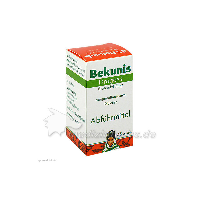 BEKUNIS DRAGEES BISACODYL 5mg, 45 ST – PZN 4512010