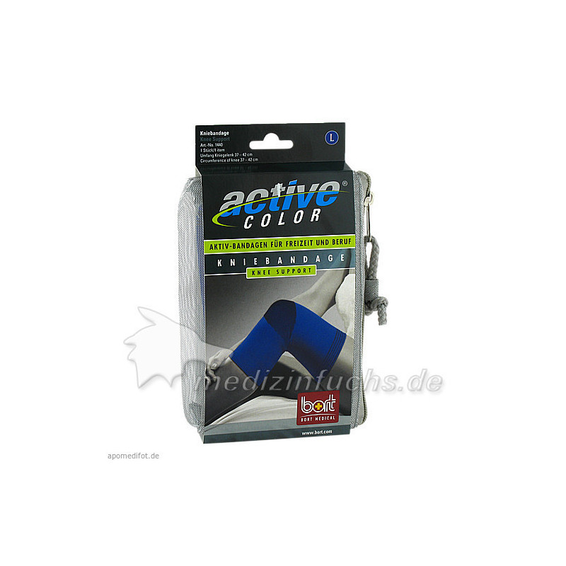BORT ActiveColor Kniebandage blau large, 1 ST – PZN 6914586