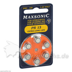 Batterie für Hörgeräte MAXSONIC PR 13, 6 ST – PZN 2191139