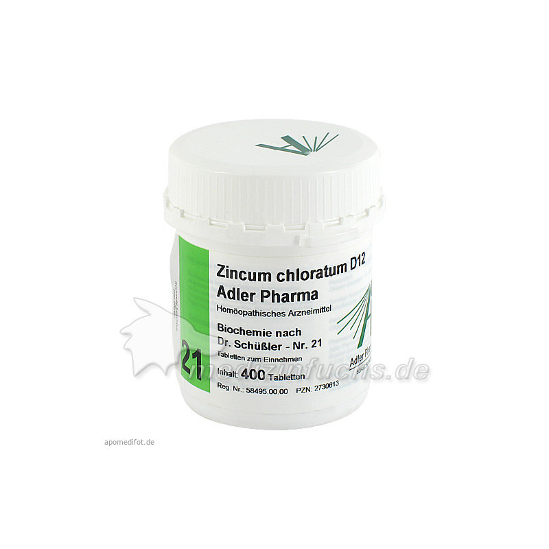 Biochemie Adler 21 Zincum Chloratum D12 Adler Phar, 400 ST – PZN 2730613