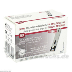 Beurer GL32/GL34/BGL60 Blutzucker-Teststreifen, 50 ST – PZN 7270240