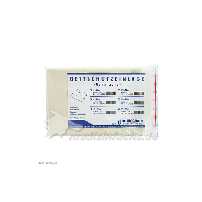 BETTSCHUTZEINLAGE GUMMI 200x90cm CREME, 1 ST – PZN 8514098