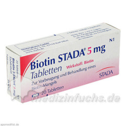 Biotin STADA 5mg Tabletten, 20 ST – PZN 1328553