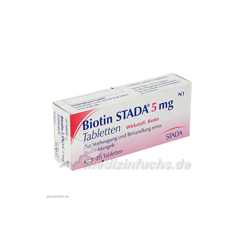 Biotin STADA 5mg Tabletten, 20 ST – PZN 1328553