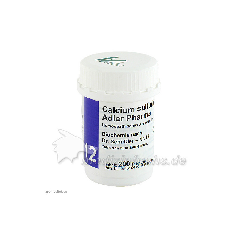 Biochemie Adler 12 Calcium Sulfuricum D 6 Adler Ph, 200 ST – PZN 833390